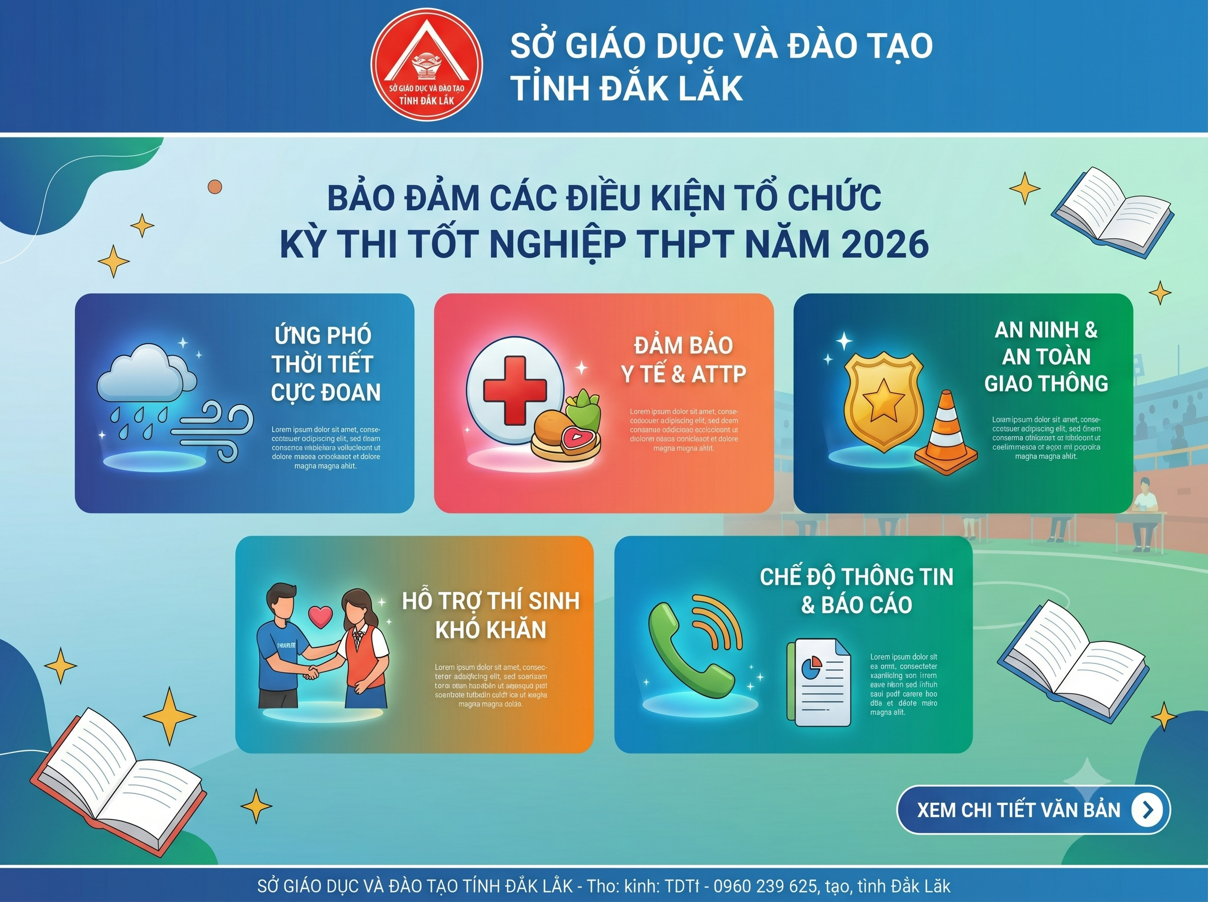Sở GDĐT Đắk Lắk chỉ đạo khẩn trương đảm bảo các điều kiện tổ chức Kỳ thi tốt nghiệp THPT năm 2026