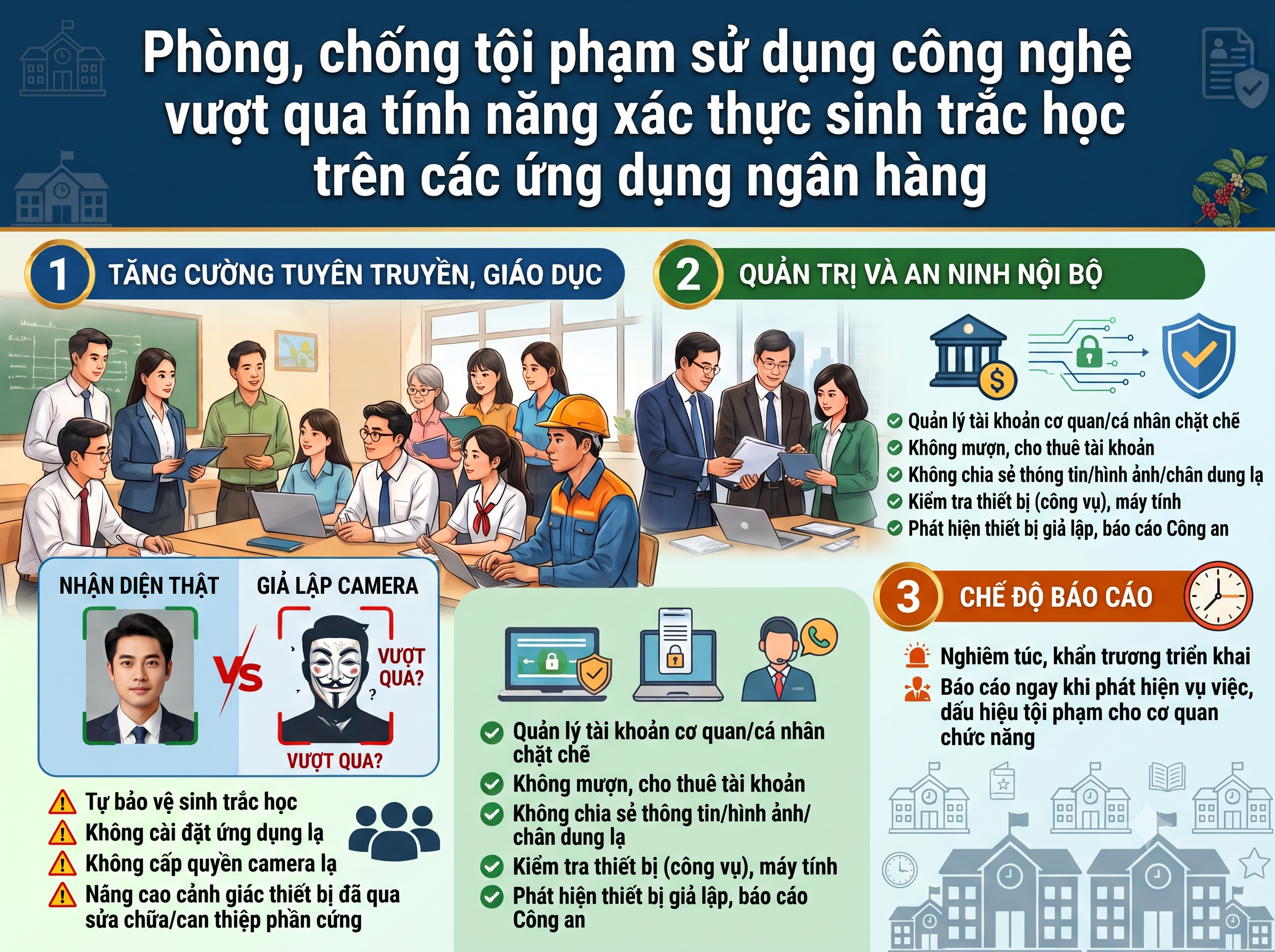 Phòng, chống tội phạm sử dụng công nghệ cao vượt qua tính năng xác thực sinh trắc học trên các ứng dụng ngân hàng