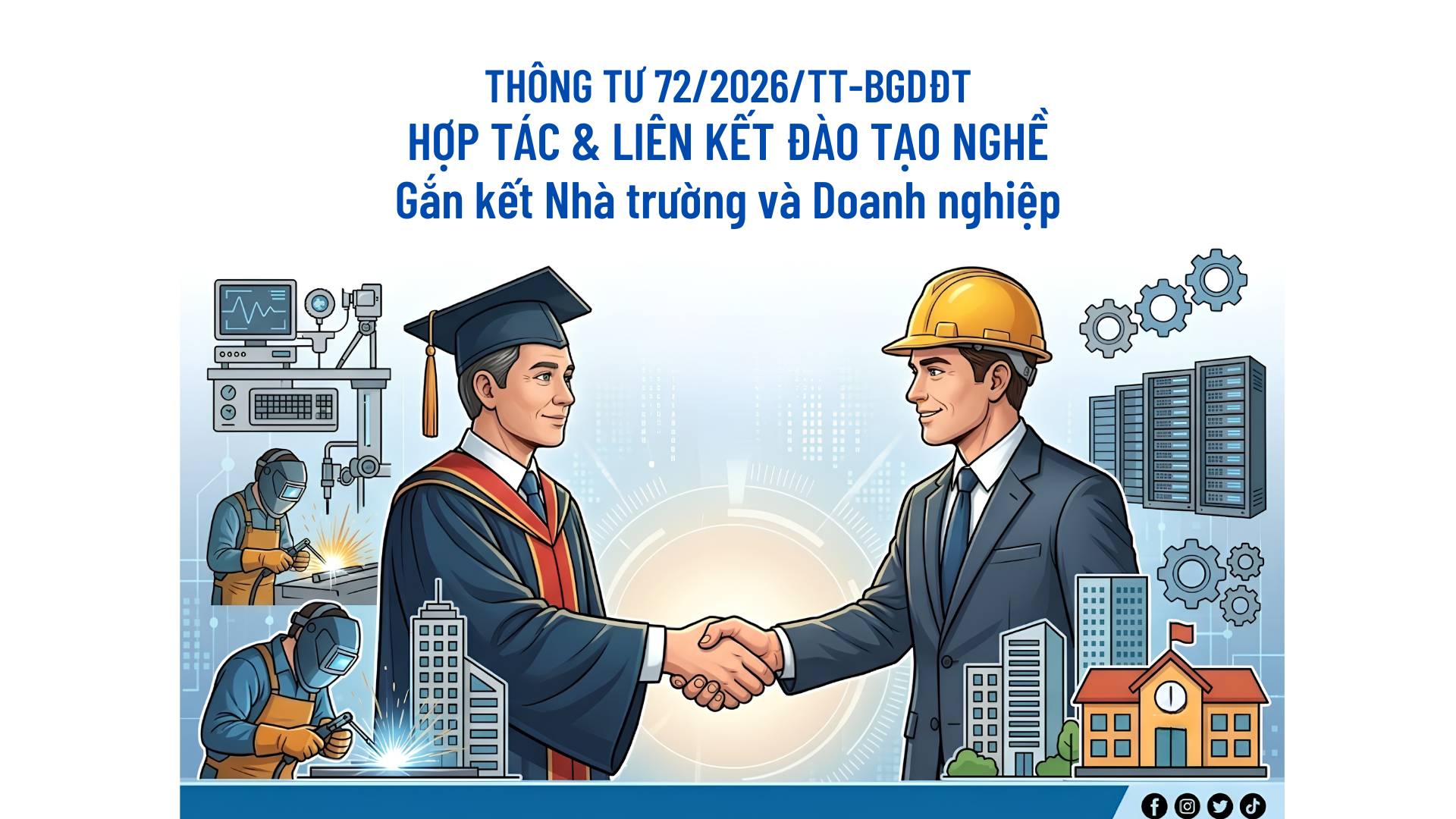 Infographic: Những quy định trọng tâm về liên kết, hợp tác đào tạo nghề theo Thông tư số 72/2026/TT-BGDĐT