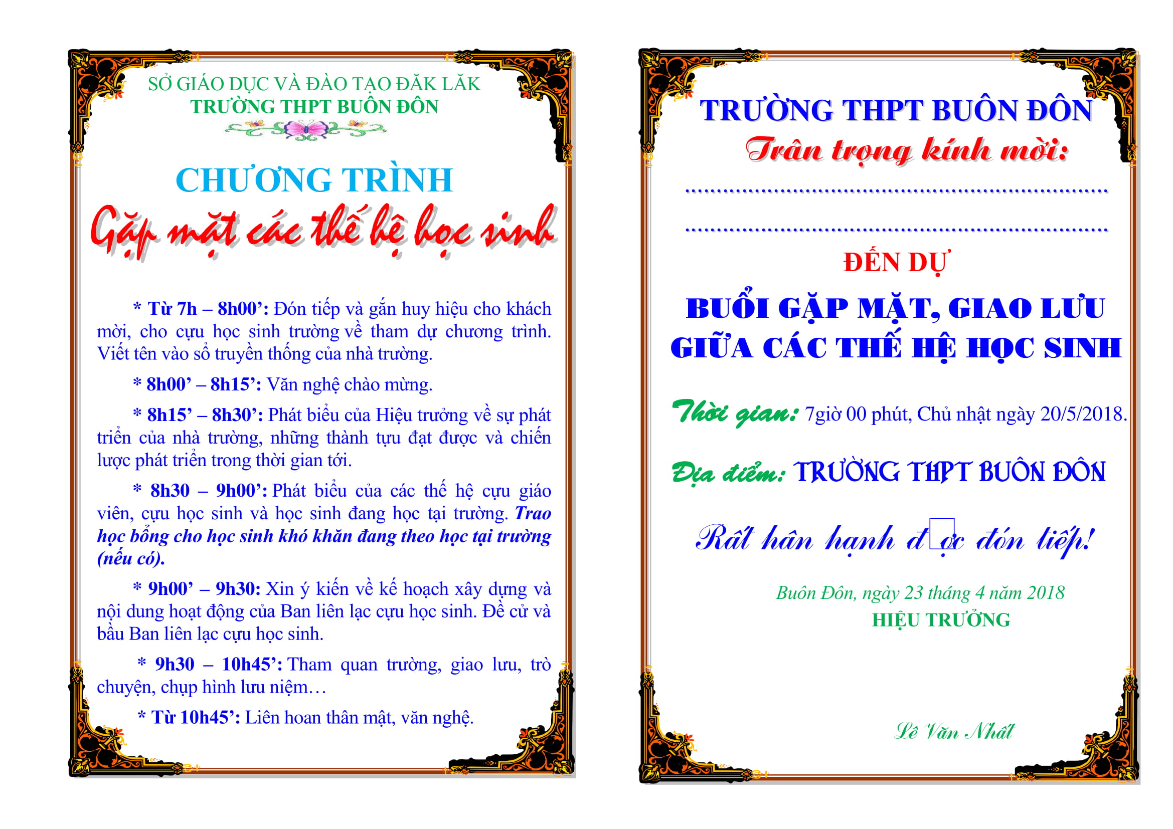 Chương trình gặp mặt, giao lưu giữa các thế hệ cựu học sinh trường THPT Buôn Đôn