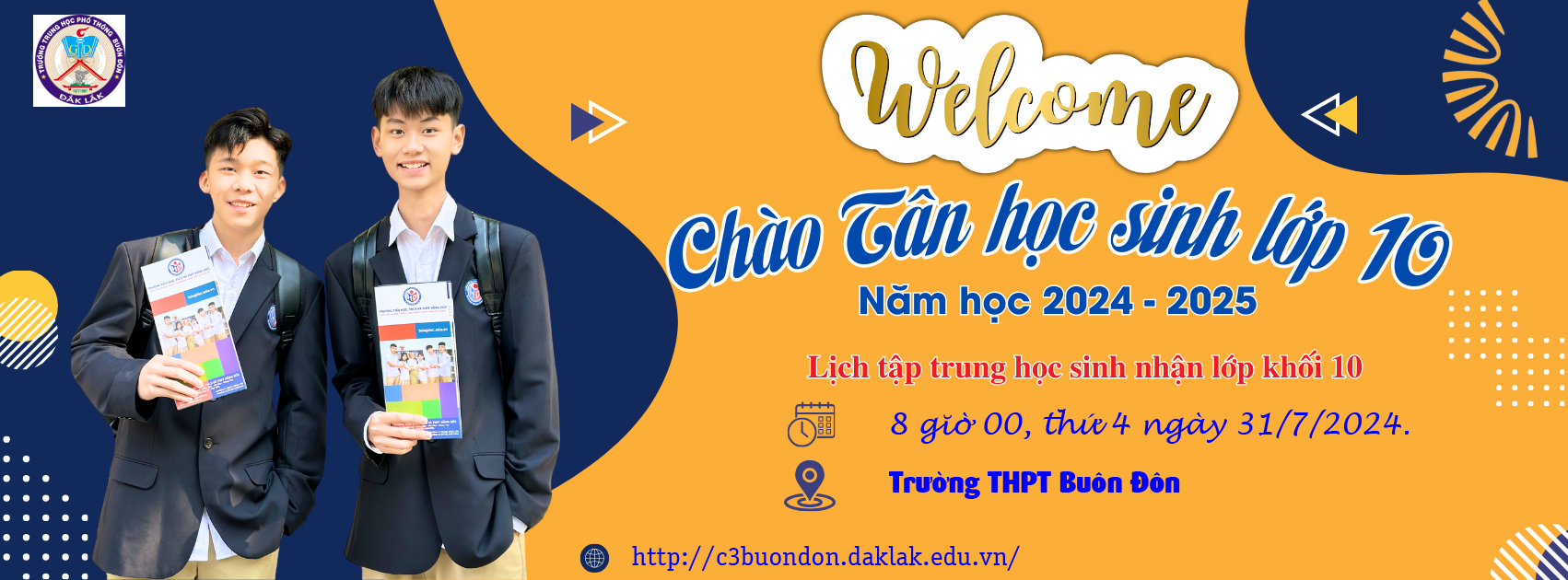 Thông báo lịch tập trung học sinh khối 10 năm học 2024-2025