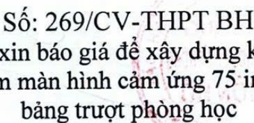 CV 269 XIN BÁO GIÁ MUA SẮM MÀN HÌNH