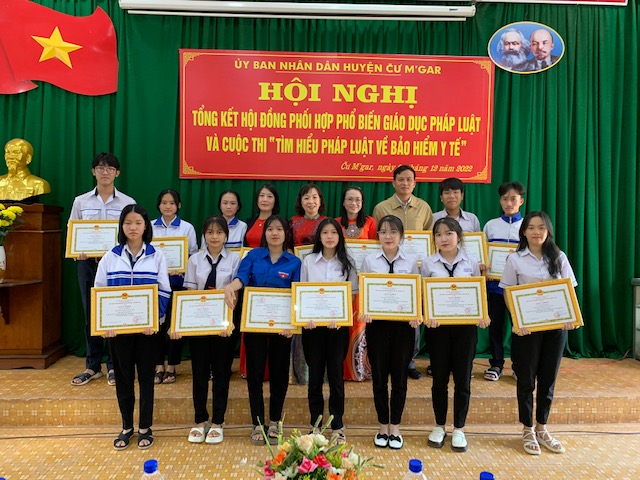 Kết quả Tổ chức Cuộc thi “Tìm hiểu pháp luật về Bảo hiểm y tế” và tham gia Cuộc thi “Tìm hiểu pháp luật về Bảo hiểm y tế” trên địa bàn huyện Cư M’gar năm 2022