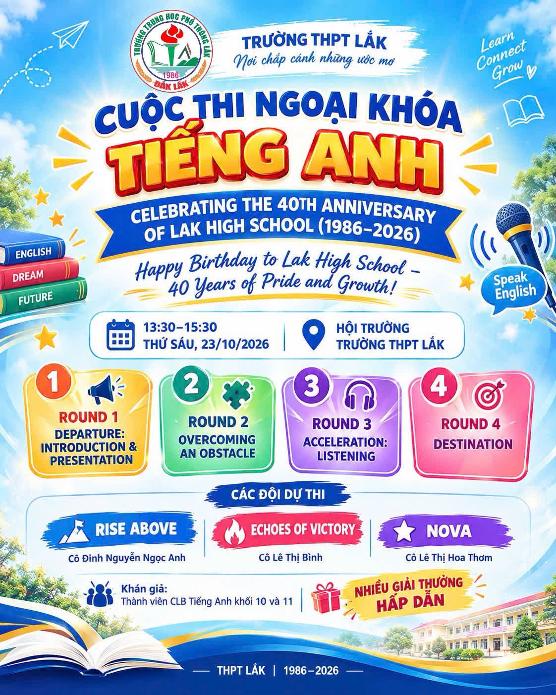 ENGLISH CONTEST – SÂN CHƠI TIẾNG ANH CHÀO MỪNG 40 NĂM THÀNH LẬP TRƯỜNG THPT LẮK