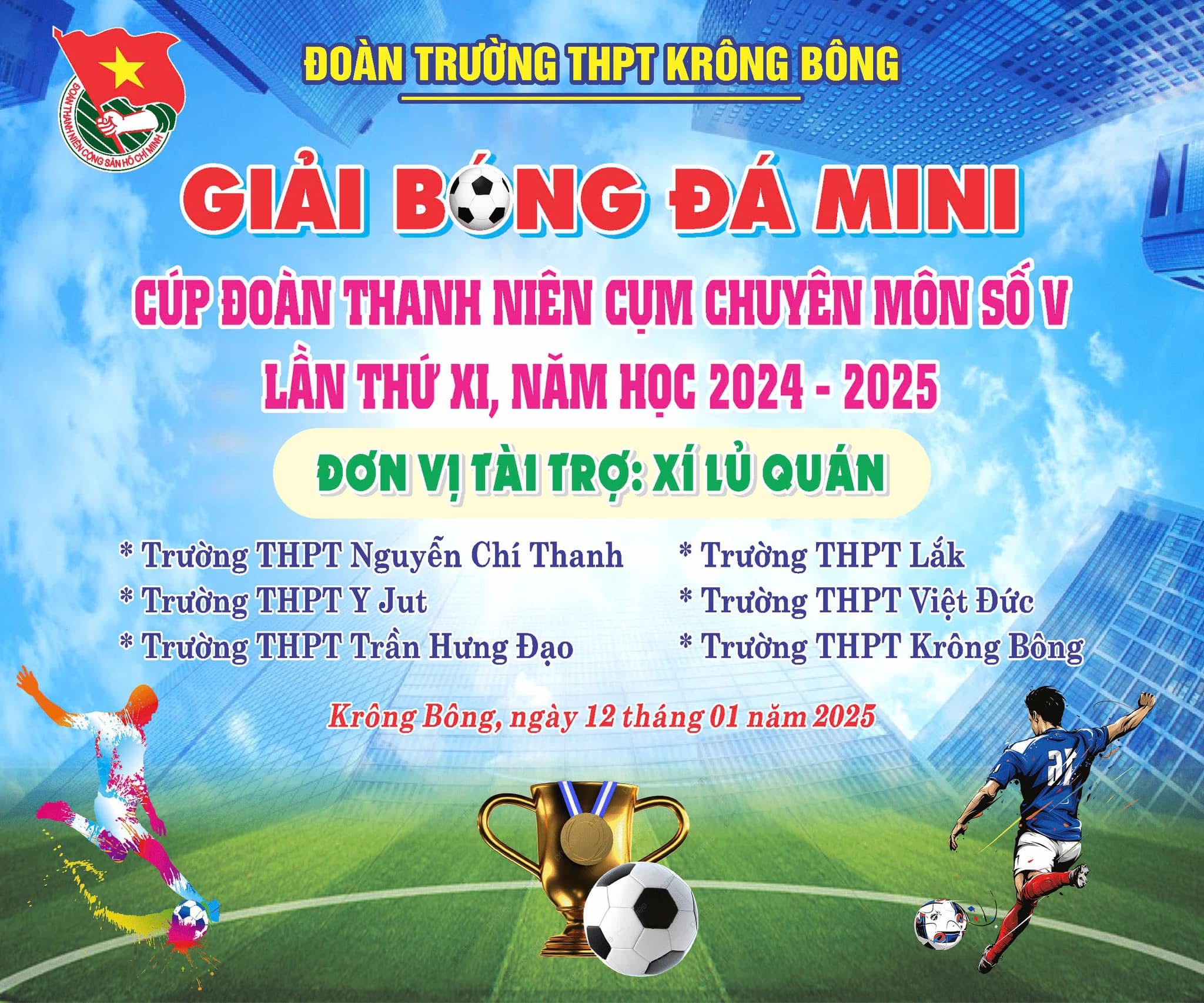 GIẢI BÓNG ĐÁ CÚP ĐOÀN THANH NIÊN CỤM CHUYÊN MÔN SỐ V LẦN THỨ XI NĂM 2024 - 2025