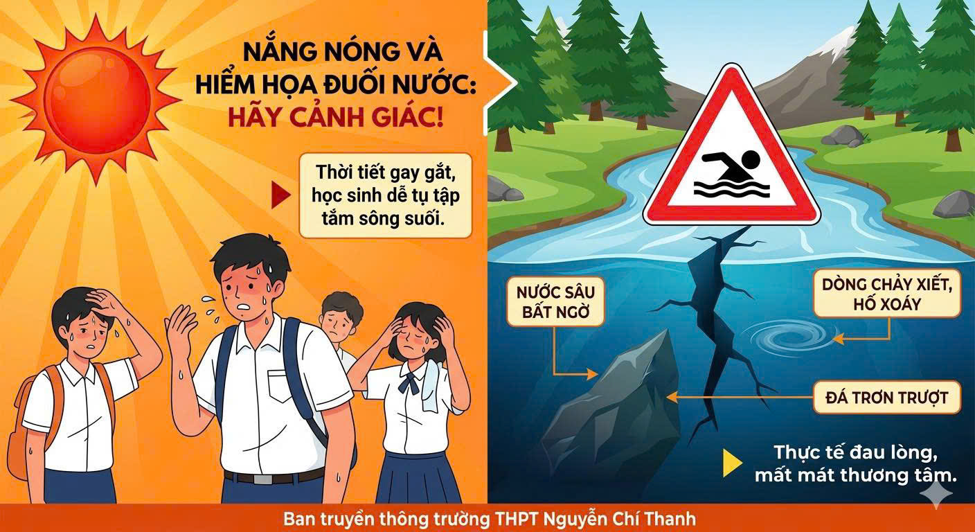 BÀI TUYÊN TRUYỀN PHÒNG CHỐNG ĐUỐI NƯỚC MÙA NẮNG NÓNG - NĂM HỌC 2025-2026