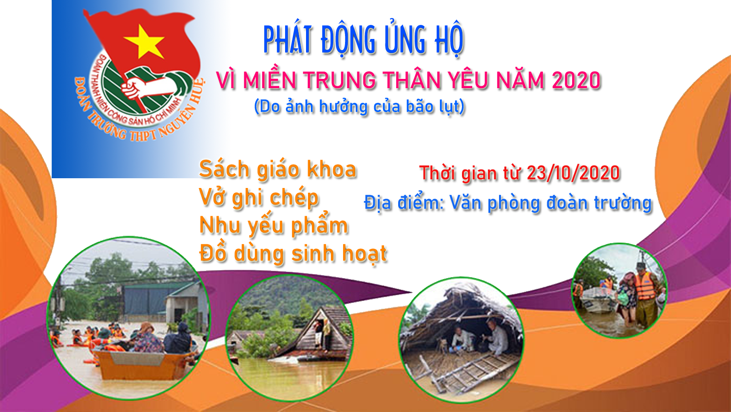 Thư kêu gọi quyên góp ủng hộ đồng bào miền Trung bị thiệt hại vì bão lụt năm 2020