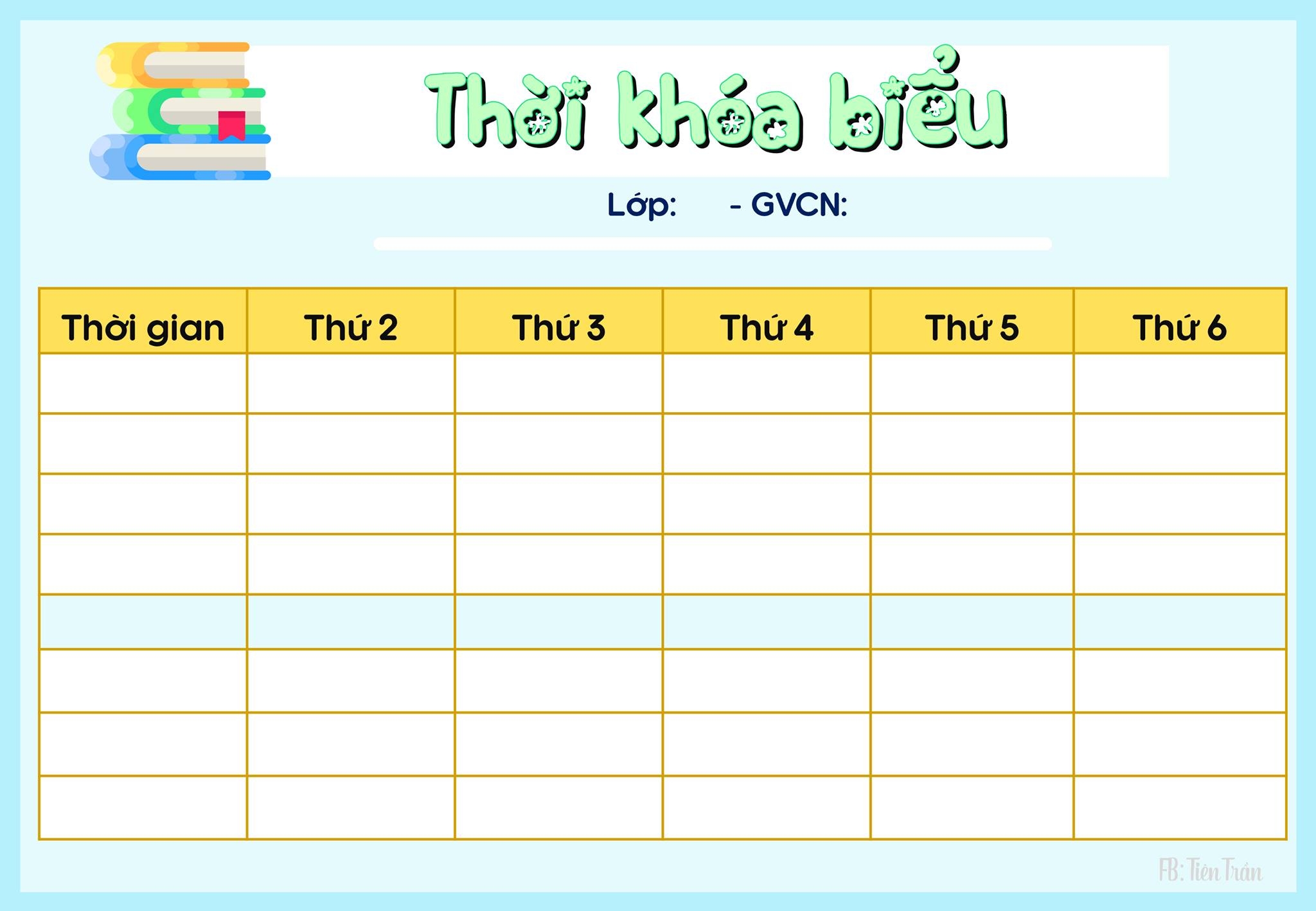 Mẫu thời khóa biểu đẹp cấp 2 và cách thiết kế trên Canva cực dễ