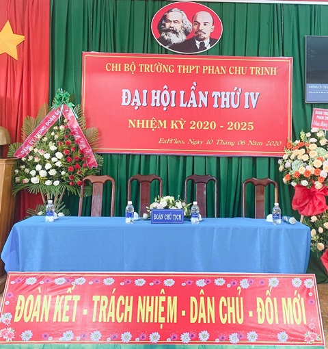 ĐẠI HỘI CHI BỘ TRƯỜNG THPT PHAN CHU TRINH LẦN THỨ IV, NHIỆM KỲ 2020-2025
