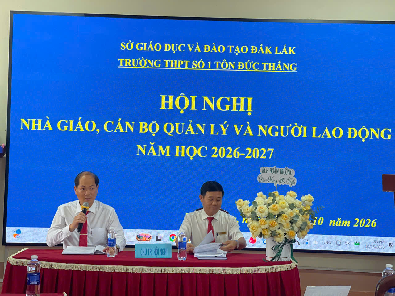 TRƯỜNG THPT SỐ 1 TÔN ĐỨC THẮNG TỔ CHỨC HỘI NGHỊ CÁN BỘ QUẢN LÝ- NHÀ GIÁO VÀ NGƯỜI LAO ĐỘNG  NĂM HỌC 2026-2027