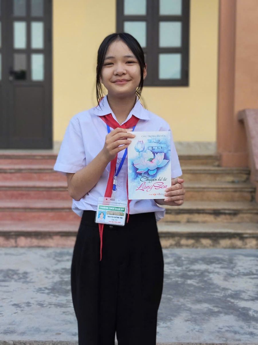 Bài dự thi Đại sứ văn hóa đọc tỉnh Ninh Bình năm 2026 của học sinh Nguyễn Quỳnh Thu lớp 6A trường THCS Giao An