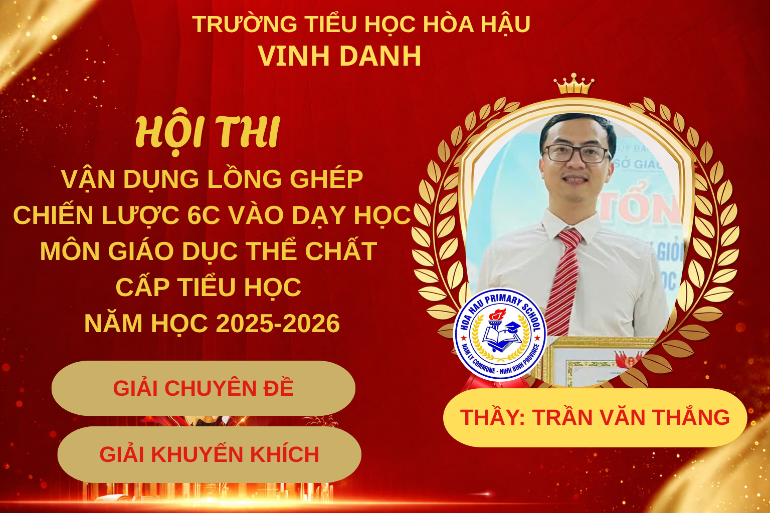 KẾT QUẢ HỘI THI “VẬN DỤNG LỒNG GHÉP CHIẾN LƯỢC 6C VÀO DẠY HỌC MÔN GIÁO DỤC THỂ CHẤT CẤP TIỂU HỌC TẠI VIỆT NAM” NĂM HỌC 2025-2026