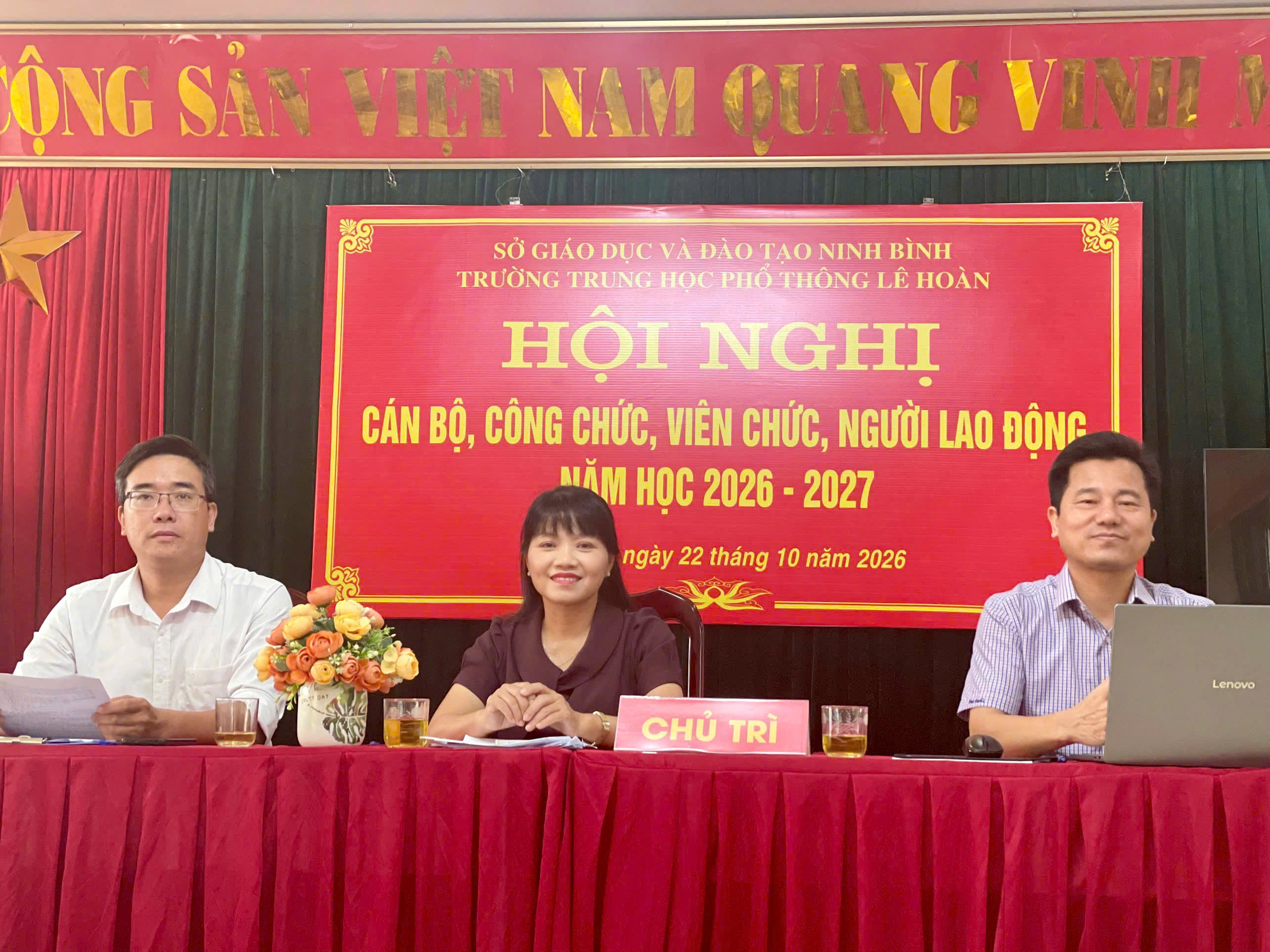 TRƯỜNG THPT LÊ HOÀN TỔ CHỨC THÀNH CÔNG HỘI NGHỊ CÁN BỘ, CÔNG CHỨC, VIÊN CHỨC VÀ NGƯỜI LAO ĐỘNG NĂM HỌC 2026 – 2027