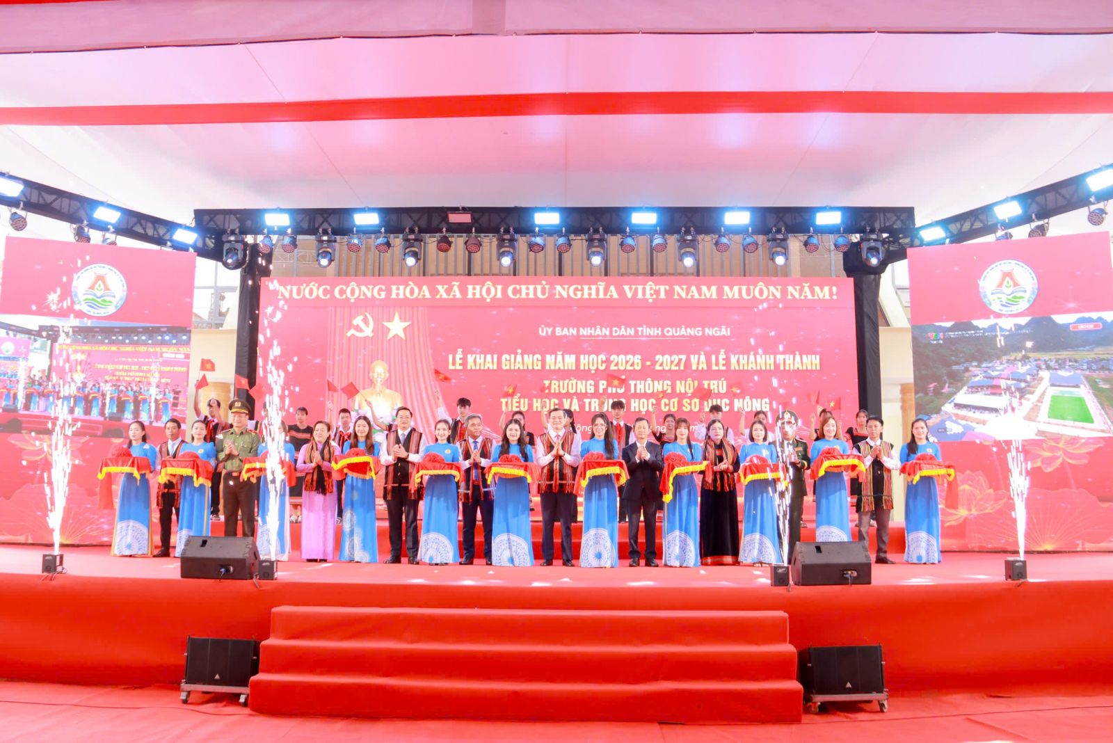 Quảng Ngãi: Khai giảng năm học 2026-2027 và khánh thành 4 trường phổ thông nội trú liên cấp vùng biên