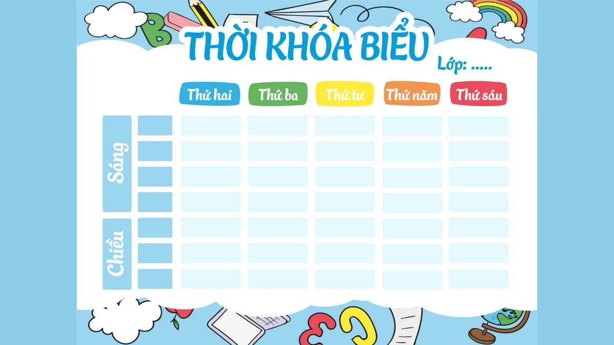 Thời khoá biểu lần 3 (năm học 2026 - 2027) điểm chính