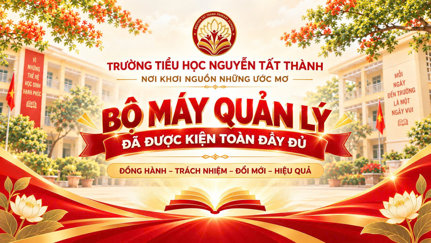 TRƯỜNG TIỂU HỌC NGUYỄN TẤT THÀNH KIỆN TOÀN ĐẦY ĐỦ BỘ MÁY QUẢN LÝ